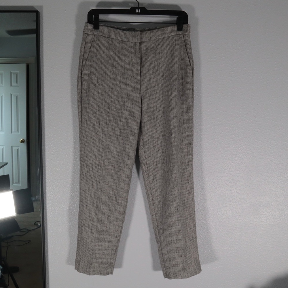 Light grey dress slacks with woven fabric